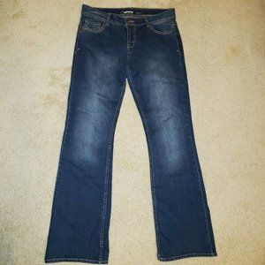 Jordache womens boot cut dark denim jeans size 10
